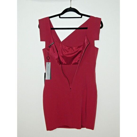 Black Halo‎ Dress Size 6 Jackie O Burgundy Stretch Sheath - Picture 7 of 11